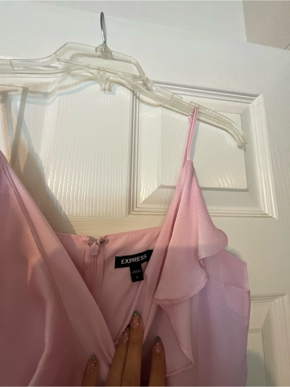 Express Pink Ruffled High-Low Maxi Dress - Picture 3 of 3